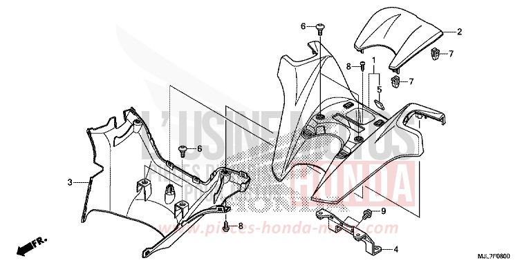 REVETEMENT DE GUIDON de Integra 750 GRAPHITE BLACK (NHB01) 2014